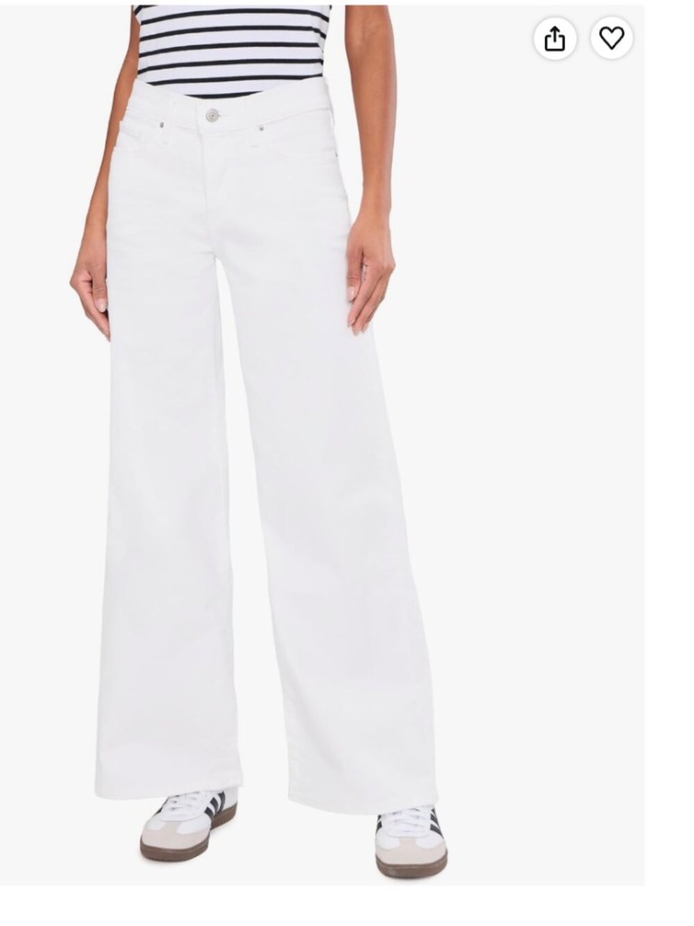 Levi's 318 Shaping Wide-Leg Jeans — Size 32 — White — Hemmed for Petite Height